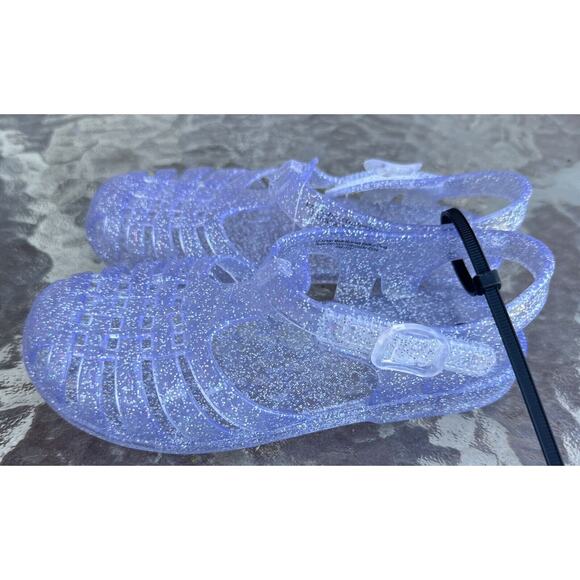 SHOES Girls Cat & Jack Jelly Shoes Size 12 Blue Glitter - Picture 5 of 6